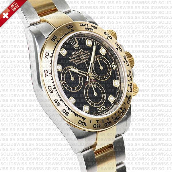Rolex Daytona Two-Tone Black Diamond Dial 40mm