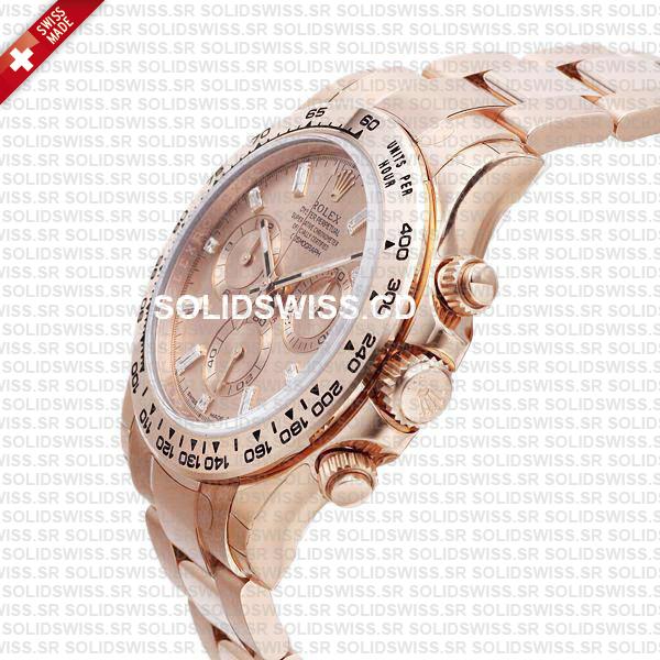 Rolex Daytona 18k Rose Gold Pink Diamond Dial 40mm