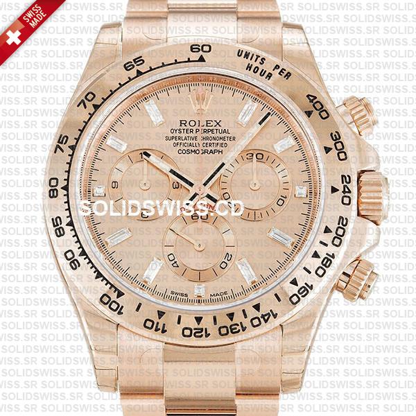 Rolex Daytona 18k Rose Gold Pink Diamond Dial with subdials