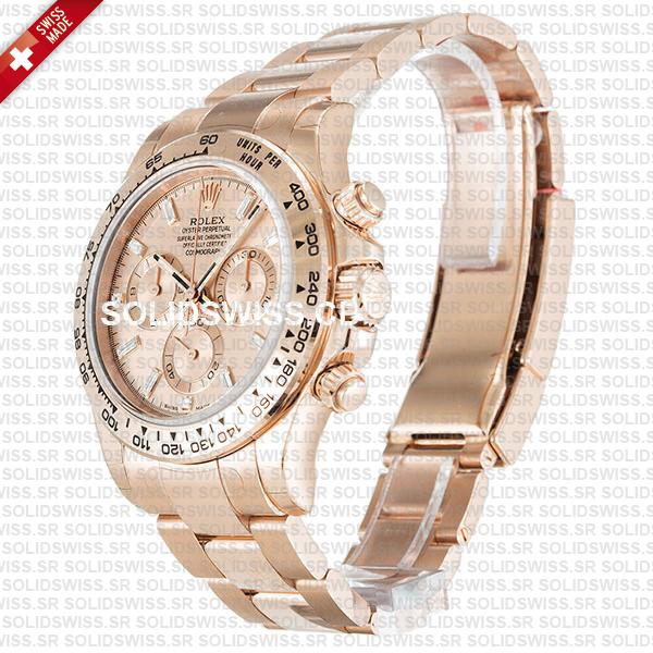 Rolex Cosmograph Daytona 18k Rose Gold Pink Diamond Dial