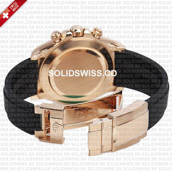 Rolex Cosmograph Daytona Rubber 18k Rose Gold Ivory Dial 40mm 116515ln Swiss Made Replica Watch