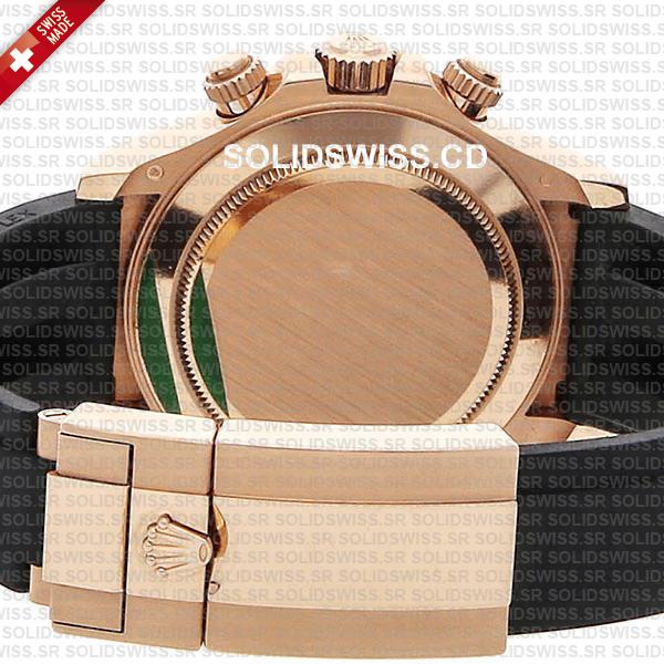 Rolex Cosmograph Daytona Rubber 18k Rose Gold Ivory Dial 40mm 116515ln Swiss Made Replica Watch