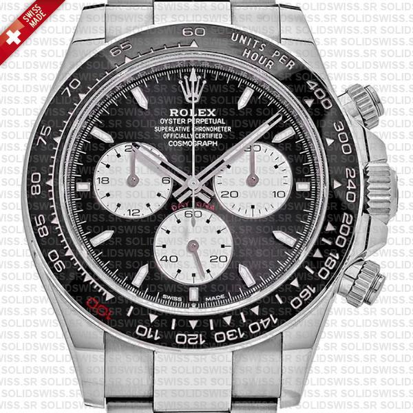 Rolex Cosmograph Daytona Le Mans 18k White Gold Panda Black Dial 40mm Ref:126529ln Cal.4132 Swiss Replica Super Clone New 2024 Model