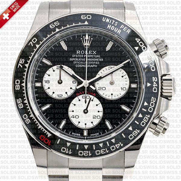 Rolex Cosmograph Daytona Le Mans 18k White Gold Panda Black Dial 40mm Ref:126529ln Cal.4132 Swiss Replica Super Clone New 2024 Model