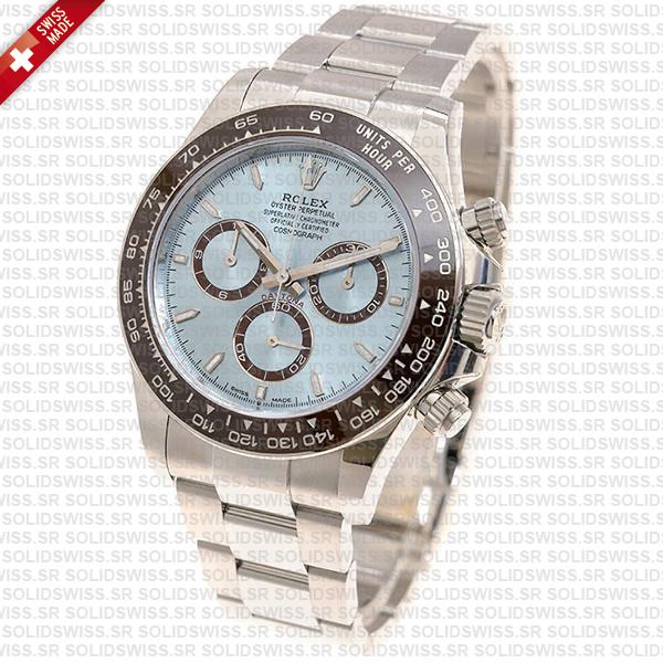 Rolex Cosmograph Daytona Platinum Ref.126506 Ice Blue Dial Stick Markers 40mm Cal.4131 Swiss Replica Super Clone New 2024 Model