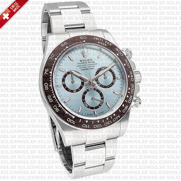 Rolex Cosmograph Daytona Platinum Ref.126506 Ice Blue Dial Stick Markers 40mm Cal.4131 Swiss Replica Super Clone New 2024 Model