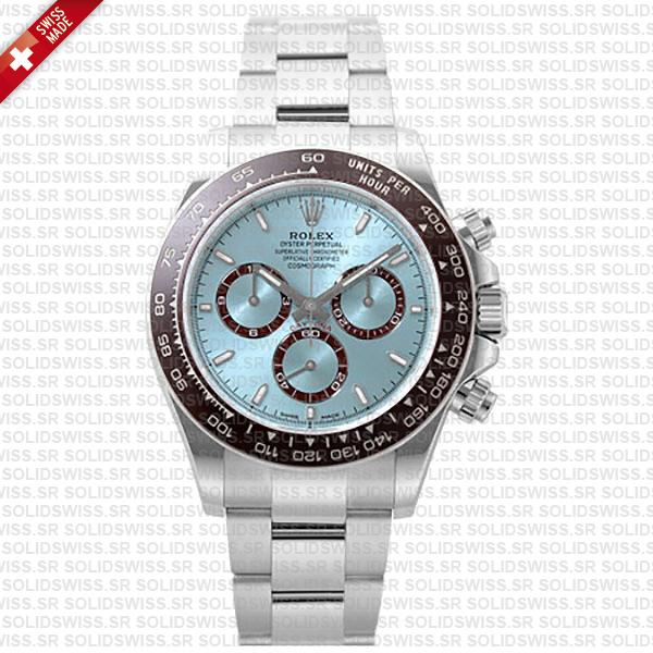 Rolex Cosmograph Daytona Platinum Ref.126506 Ice Blue Dial Stick Markers 40mm Cal.4131 Swiss Replica Super Clone New 2024 Model