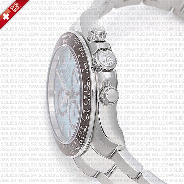 Rolex Cosmograph Daytona Platinum Ref.126506 Ice Blue Dial Stick Markers 40mm Cal.4131 Swiss Replica Super Clone New 2024 Model