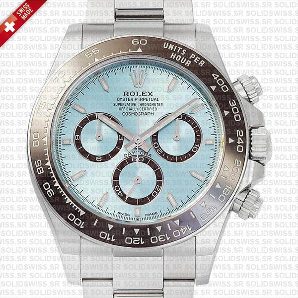Rolex Cosmograph Daytona Platinum Ref.126506 Ice Blue Dial Stick Markers 40mm Cal.4131 Swiss Replica Super Clone New 2024 Model