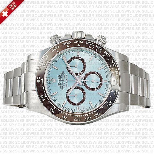 Rolex Cosmograph Daytona Platinum Ref.126506 Ice Blue Dial Stick Markers 40mm Cal.4131 Swiss Replica Super Clone New 2024 Model