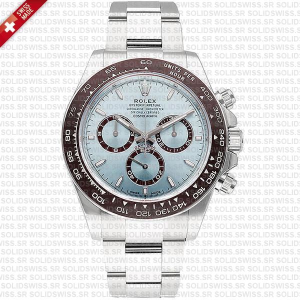Rolex Cosmograph Daytona Platinum Ref.126506 Ice Blue Dial Stick Markers 40mm Cal.4131 Swiss Replica Super Clone New 2024 Model