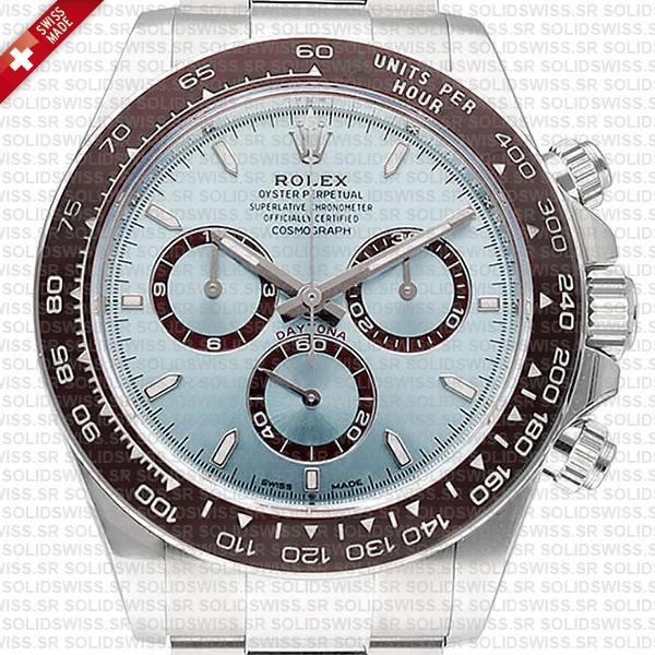 Rolex Cosmograph Daytona Platinum Ref.126506 Ice Blue Dial Stick Markers 40mm Cal.4131 Swiss Replica Super Clone New 2024 Model