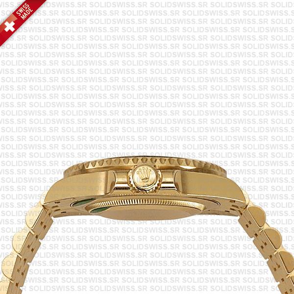 Rolex Gmt-master Ii Jubilee 18k Yellow Gold Black Dial Ceramic Bezel 40mm Swiss Made Replica Superclone Watch Ref.126718grnr