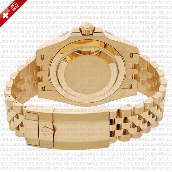 Rolex Gmt-master Ii Jubilee 18k Yellow Gold Black Dial Ceramic Bezel 40mm Swiss Made Replica Superclone Watch Ref.126718grnr