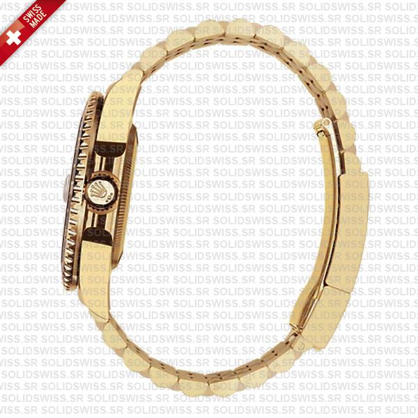 Rolex Gmt-master Ii Jubilee 18k Yellow Gold Black Dial Ceramic Bezel 40mm Swiss Made Replica Superclone Watch Ref.126718grnr