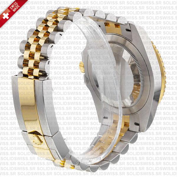 Rolex Gmt-master Ii Jubilee 2tone 18k Yellow Gold/904l Steel Black Dial Ceramic Bezel 40mm Swiss Made Replica Superclone Watch Ref.126713grnr