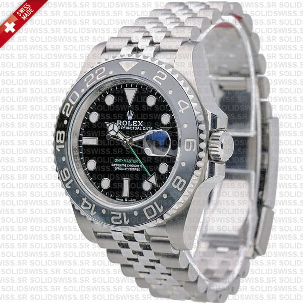 Rolex Gmt-master Ii Black/grey Ceramic Bezel 904l Steel Jubilee Bracelet 40mm 126710grnr Swiss Made Replica Super Clone
