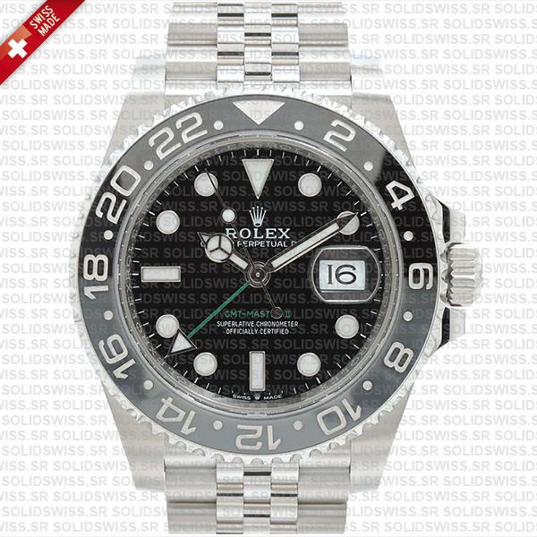 Rolex Gmt-master Ii Black/grey Ceramic Bezel 904l Steel Jubilee Bracelet 40mm 126710grnr Swiss Made Replica Super Clone