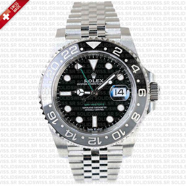 Rolex Gmt-master Ii Black/grey Ceramic Bezel 904l Steel Jubilee Bracelet 40mm 126710grnr Swiss Made Replica Super Clone