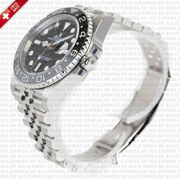 Rolex Gmt-master Ii Black/grey Ceramic Bezel 904l Steel Jubilee Bracelet 40mm 126710grnr Swiss Made Replica Super Clone