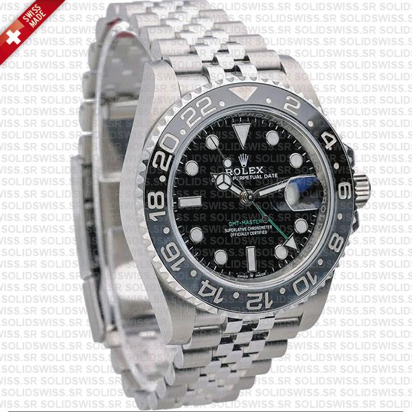 Rolex Gmt-master Ii Black/grey Ceramic Bezel 904l Steel Jubilee Bracelet 40mm 126710grnr Swiss Made Replica Super Clone