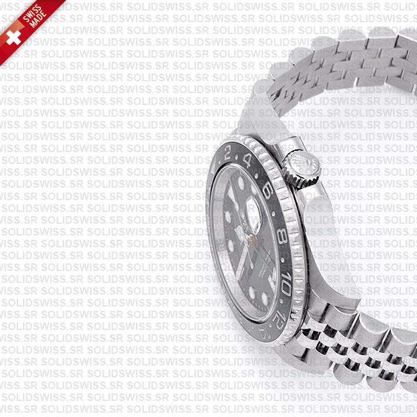 Rolex Gmt-master Ii Black/grey Ceramic Bezel 904l Steel Jubilee Bracelet 40mm 126710grnr Swiss Made Replica Super Clone
