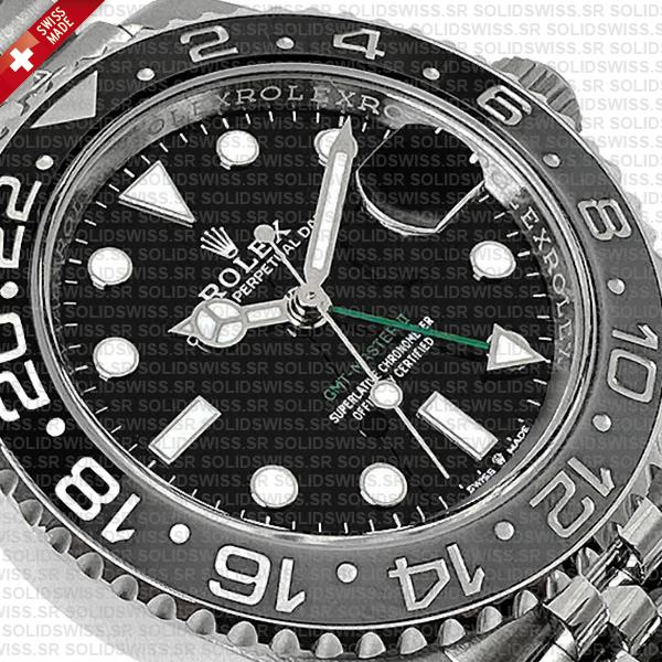 Rolex Gmt-master Ii Black/grey Ceramic Bezel 904l Steel Jubilee Bracelet 40mm 126710grnr Swiss Made Replica Super Clone