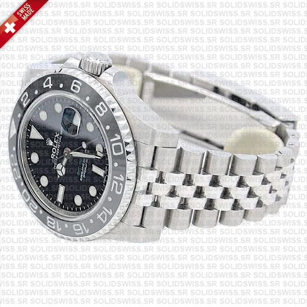 Rolex Gmt-master Ii Black/grey Ceramic Bezel 904l Steel Jubilee Bracelet 40mm 126710grnr Swiss Made Replica Super Clone