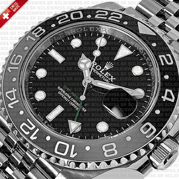 Rolex Gmt-master Ii Black/grey Ceramic Bezel 904l Steel Jubilee Bracelet 40mm 126710grnr Swiss Made Replica Super Clone