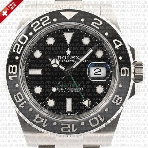 Rolex Gmt-master Ii Black/grey Ceramic Bezel 904l Steel Oyster Bracelet 40mm 126710grnr Swiss Made Replica Super Clone