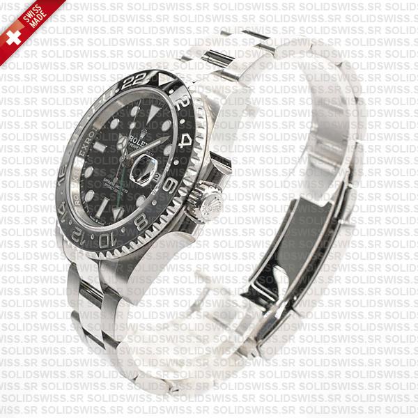 Rolex Gmt-master Ii Black/grey Ceramic Bezel 904l Steel Oyster Bracelet 40mm 126710grnr Swiss Made Replica Super Clone