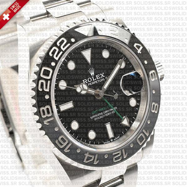 Rolex Gmt-master Ii Black/grey Ceramic Bezel 904l Steel Oyster Bracelet 40mm 126710grnr Swiss Made Replica Super Clone