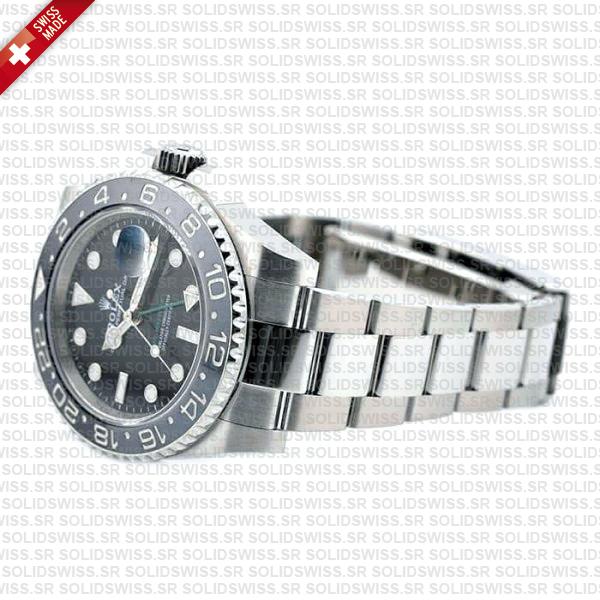 Rolex Gmt-master Ii Black/grey Ceramic Bezel 904l Steel Oyster Bracelet 40mm 126710grnr Swiss Made Replica Super Clone