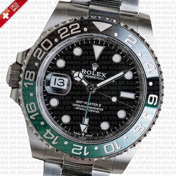 Rolex Gmt Master Ii Left Hand Green Black 126720vtnr Swiss Replica