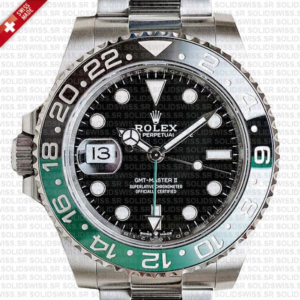 Rolex Gmt Master Ii Left Hand Green Black 126720vtnr Swiss Replica