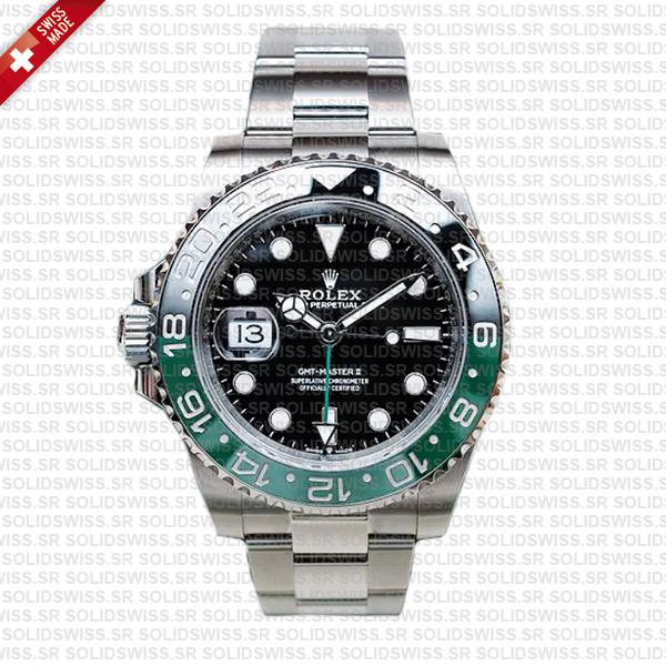 Rolex Gmt Master Ii Left Hand Green Black 126720vtnr Swiss Replica