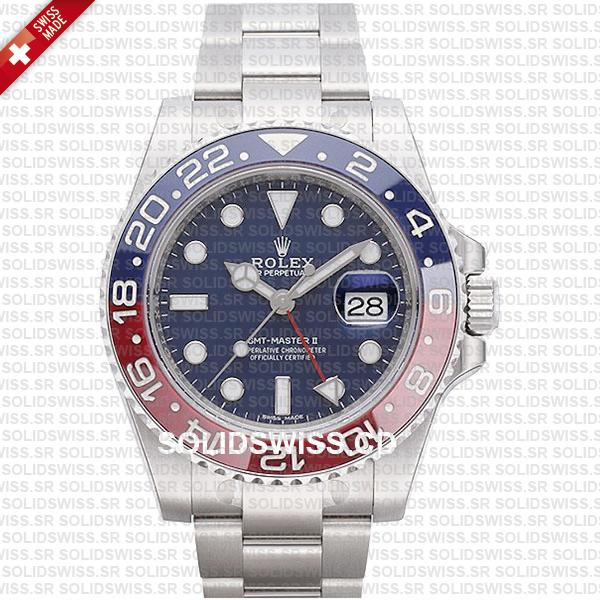 Rolex GMT-Master II Pepsi Stainless Steel Red Blue Ceramic Bezel