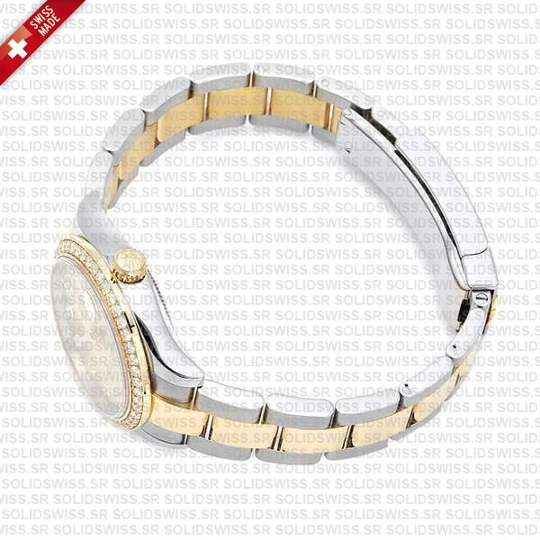 Rolex Datejust 31mm Oyster 18k Yellow Gold 2-tone Gold Diamonds Swiss Replica Superclone