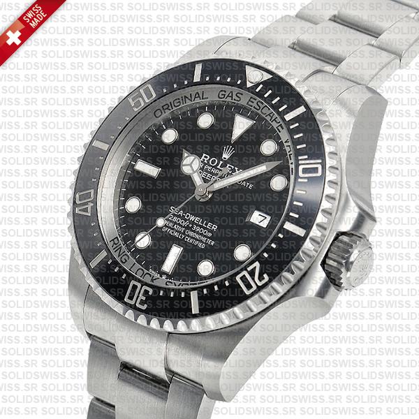Rolex Deepsea Sea-Dweller 904L Steel Black Dial Replica Watch