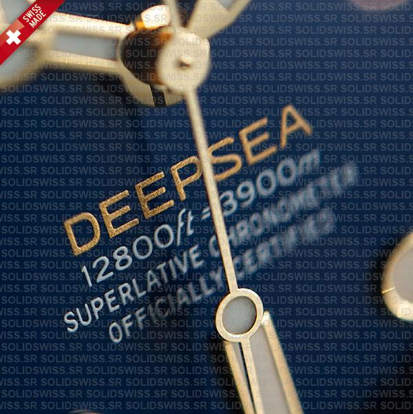 Rolex Deepsea Gold Blue Dial Ceramic Bezel 18k Yellow Gold Wrap 904l Steel 44mm 136668lb Swiss Made Replica Super Clone