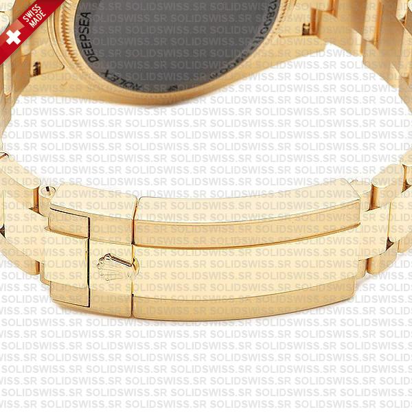 Rolex Deepsea Gold Blue Dial Ceramic Bezel 18k Yellow Gold Wrap 904l Steel 44mm 136668lb Swiss Made Replica Super Clone