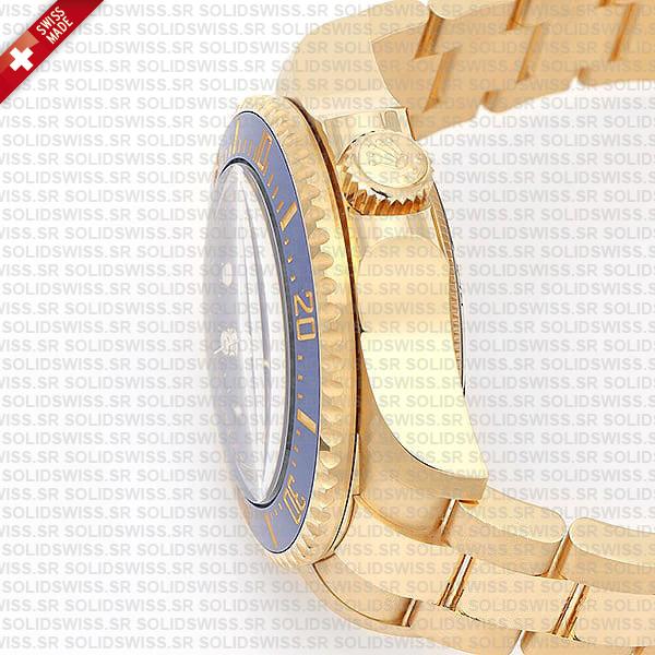 Rolex Deepsea Gold Blue Dial Ceramic Bezel 18k Yellow Gold Wrap 904l Steel 44mm 136668lb Swiss Made Replica Super Clone