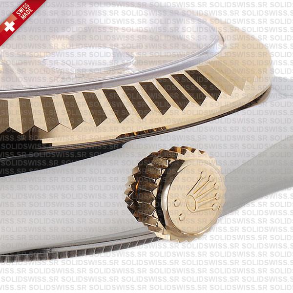 Rolex Sky-dweller 2-tone Oyster 18k Yellow Gold 904l Steel Gold Dial 42mm Ref.326933 Swiss Made Replica Super Clone