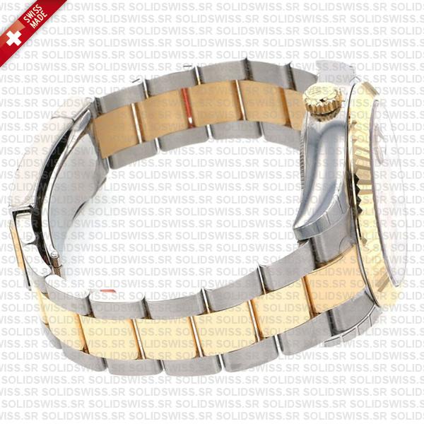 Rolex Sky-dweller 2-tone Oyster 18k Yellow Gold 904l Steel Gold Dial 42mm Ref.326933 Swiss Made Replica Super Clone
