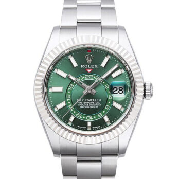 Rolex Sky-dweller 904l Steel 18k White Gold Green Dial Stick Markers 42mm Ref:336934 Swiss Replica Super Clone