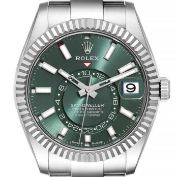 Rolex Sky-dweller 904l Steel 18k White Gold Green Dial Stick Markers 42mm Ref:336934 Swiss Replica Super Clone