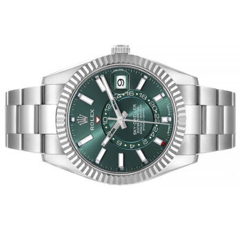 Rolex Sky-dweller 904l Steel 18k White Gold Green Dial Stick Markers 42mm Ref:336934 Swiss Replica Super Clone