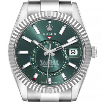 Rolex Sky-dweller 904l Steel 18k White Gold Green Dial Stick Markers 42mm Ref:336934 Swiss Replica Super Clone