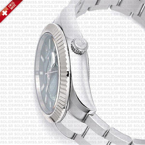 Rolex Sky-dweller 904l Steel 18k White Gold Green Dial Stick Markers 42mm Ref:336934 Swiss Replica Super Clone
