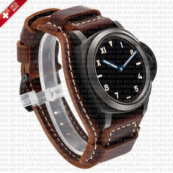 Panerai Luminor Manual Winding 44 Mm Titanium With Dlc Black Coating With Arabic And Roman Numbers Ref: Pam779 Swiss Replica Superclone Watch